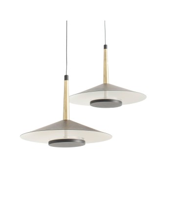 ORION * COLGANTE LED NEGRO/CUERO  4L*8W 3000K